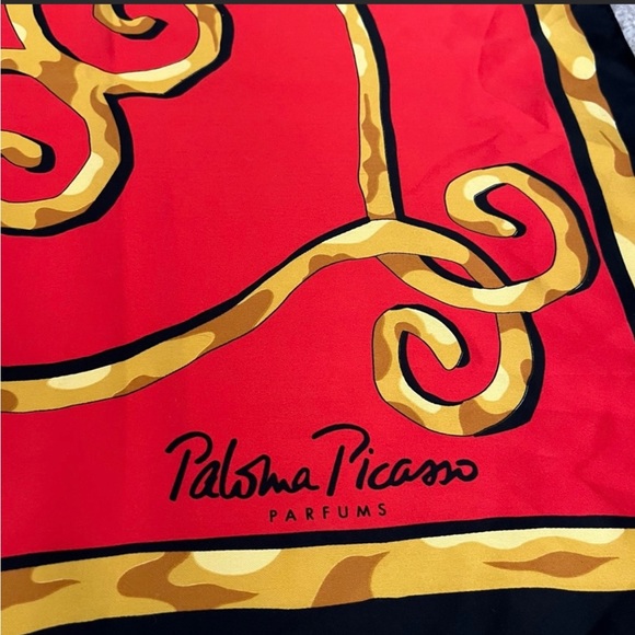 Vintage Pablo Picasso Oversized Scarf Love XO Pop Art Red Hearts - Picture 6 of 7